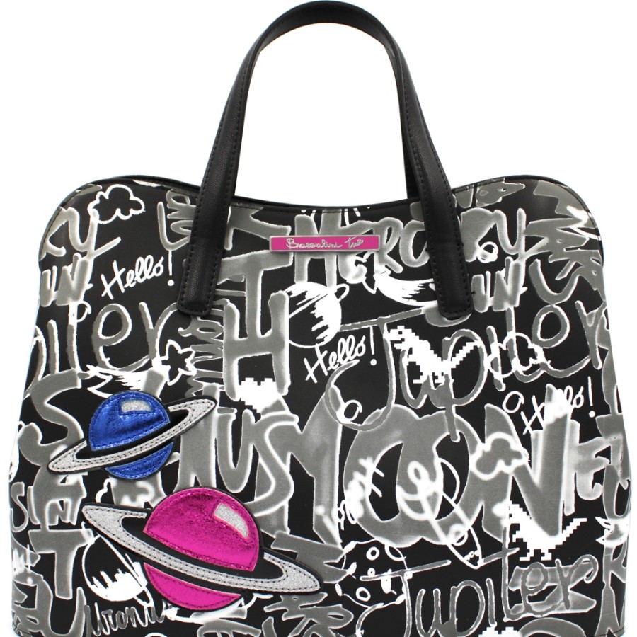 Sacs Pour Dames Braccialini | Sac Fourre-Tout Braccialini Avec Motif Spatial Imprime Style Graffiti B13340