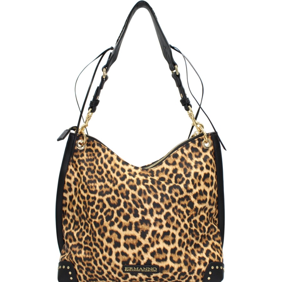 Sacs Pour Dames ERMANNO Ermanno Scervino | Ermanno Ermanno Scervino Sac Hobo Pour Femme Avec Motif Leopard 12401275