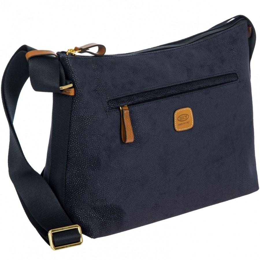 Sacs Pour Dames LES BRIC | Bric'S Life Sac A Bandouliere En Tissu Anti-Taches, Couleur Bleu Marine, Fabrique En Italie Blf05801.396