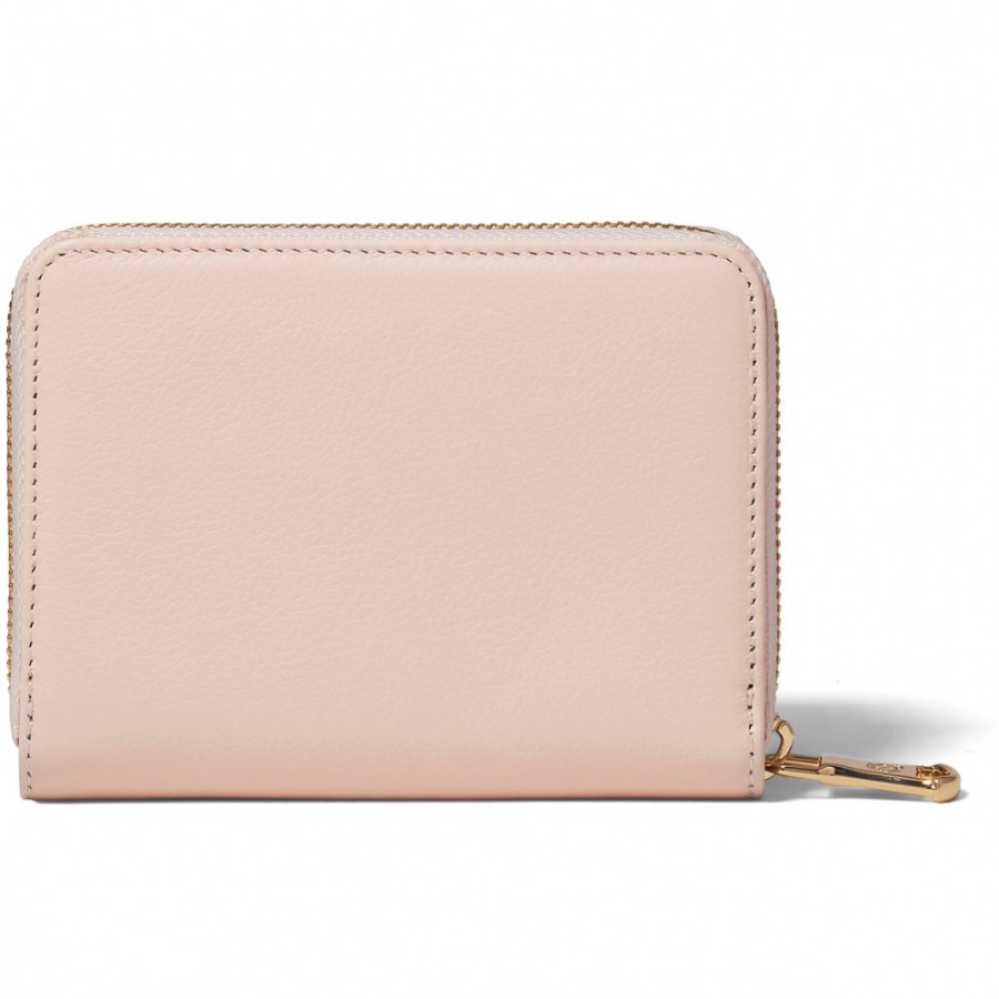 Accessoires Pour Dames Braccialini | Braccialini Portefeuille Elegant Zippe Pour Femme En Cuir Beige-Rose, Moyen B16700-Rose