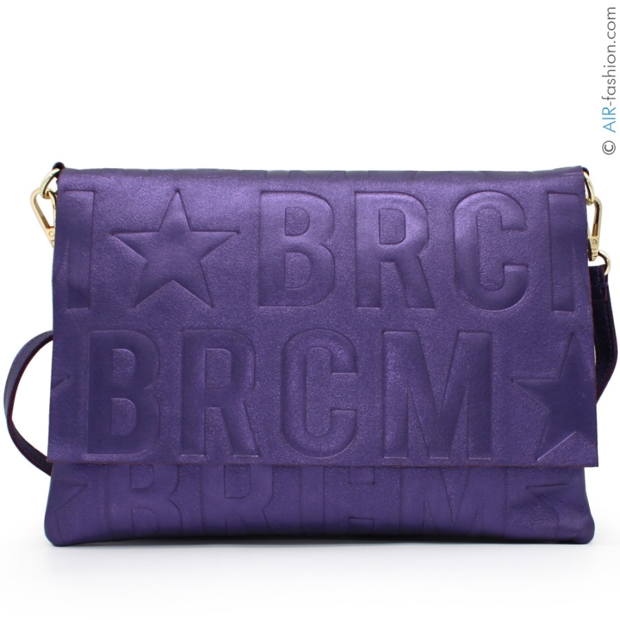 Sacs Pour Dames M*BRC | M*Brc Sac A Bandouliere Maxi-Clutch En Cuir Violet Metallise F260_Viola