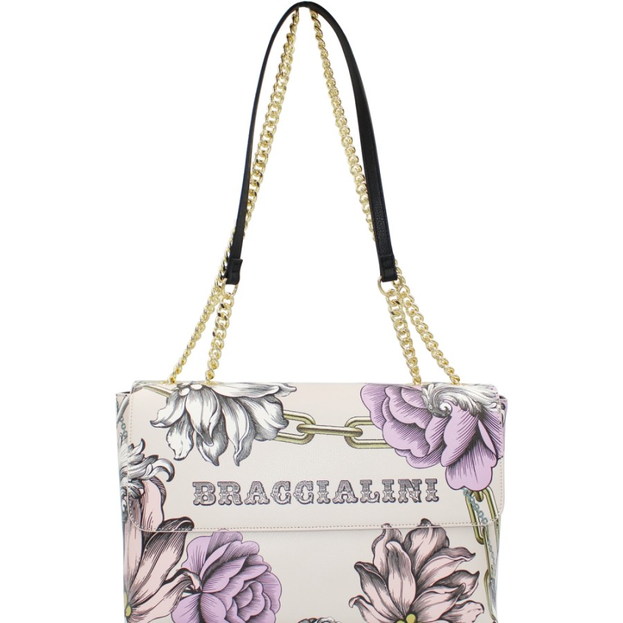 Sacs Pour Dames Braccialini | Sac Messager Braccialini Avec Imprime Camelia Et Rose, Couleur Poudre B14302