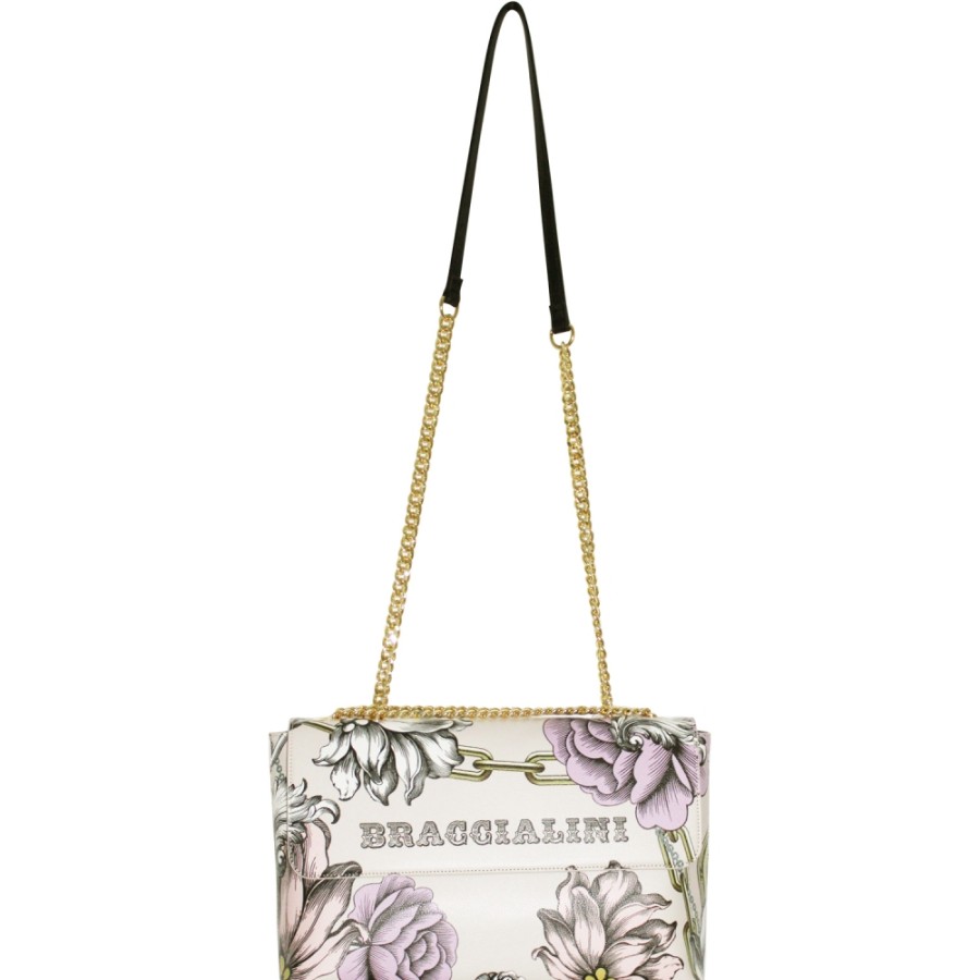 Sacs Pour Dames Braccialini | Sac Messager Braccialini Avec Imprime Camelia Et Rose, Couleur Poudre B14302