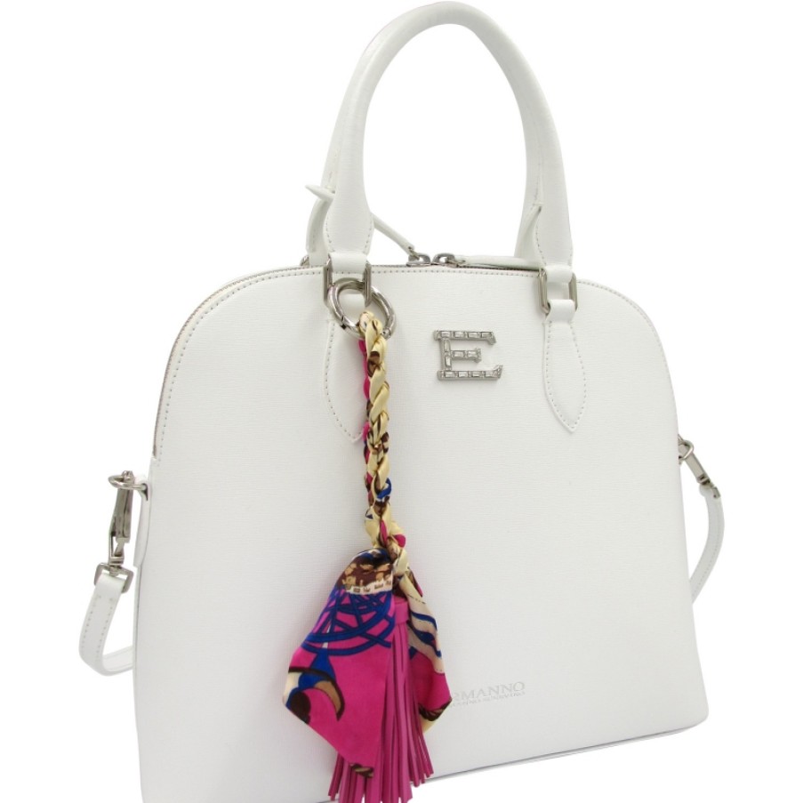 Sacs Pour Dames ERMANNO Ermanno Scervino | Ermanno Ermanno Scervino Elegant Sac De Style Bugatti En Cuir Blanc Fabrique En Italie 12400313