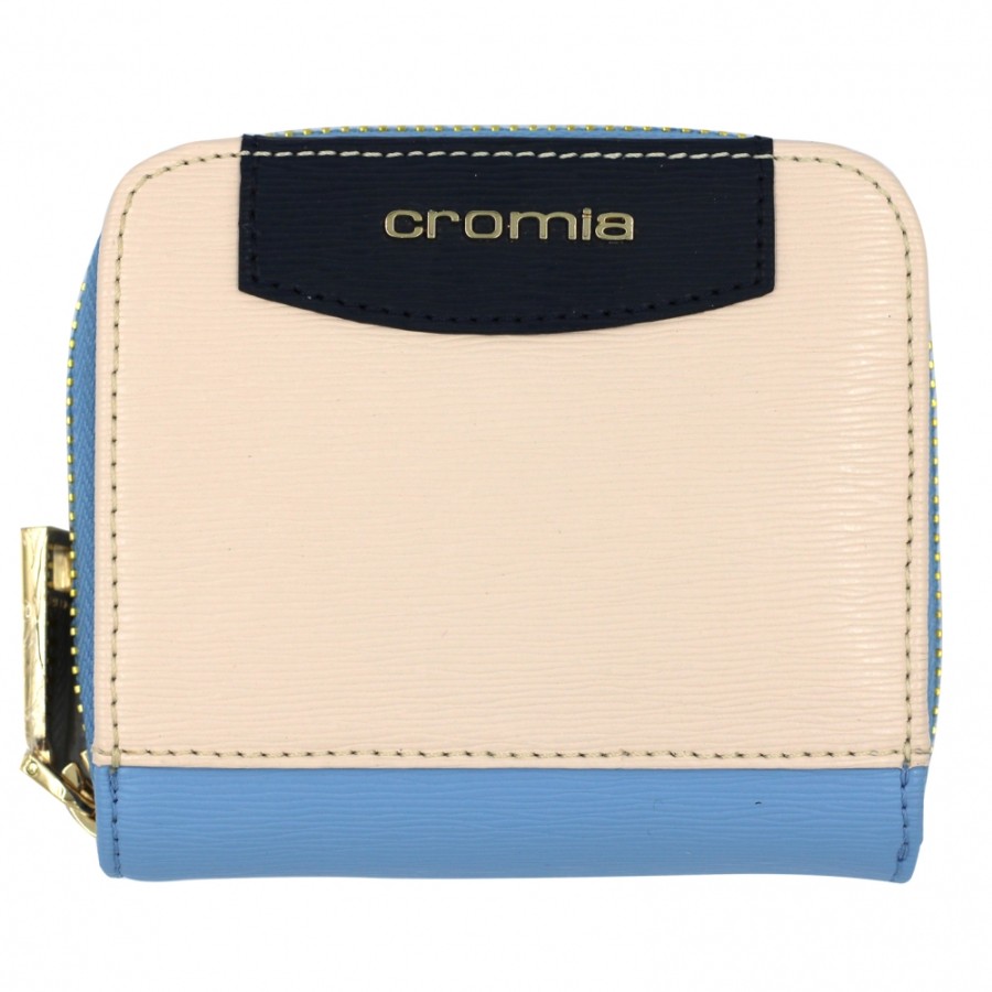 Accessoires Pour Dames Cromie | Petit Portefeuille En Cuir Bleu Rose Cromia Avec Compartiment A Monnaie 8051978068464