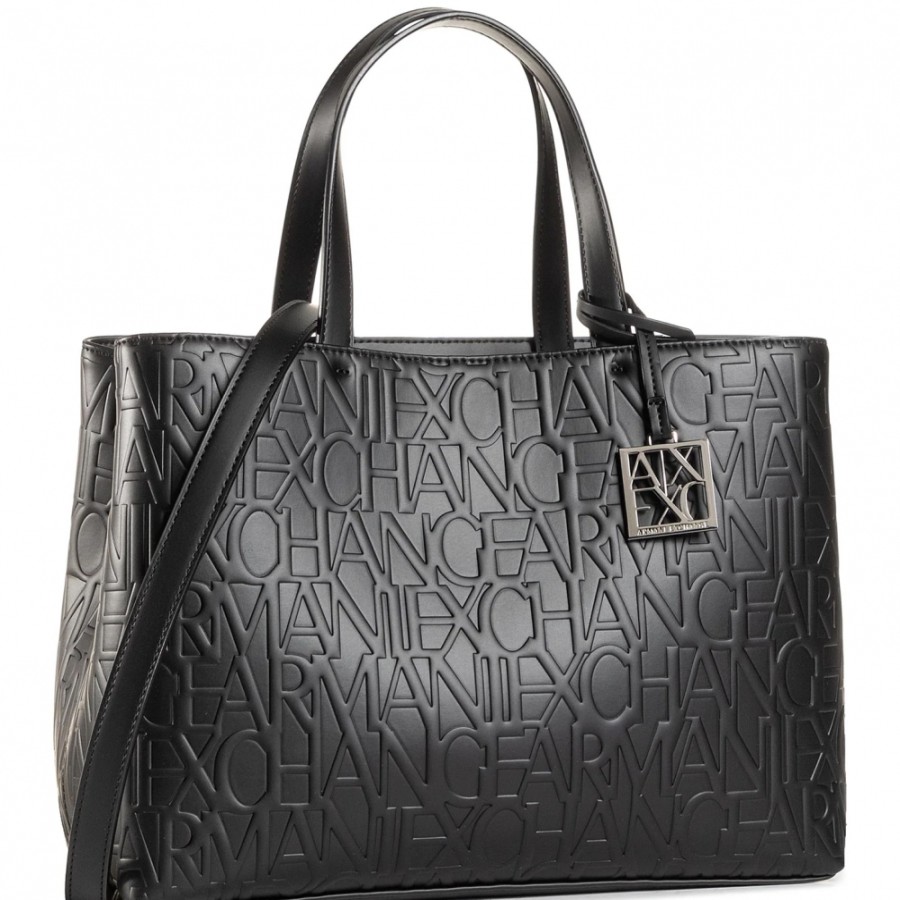 Sacs Pour Dames échange Armani | Armani Exchange Sac Fourre-Tout Noir Mat, Avec Logos Imprimes En Relief 942646Cc793100020