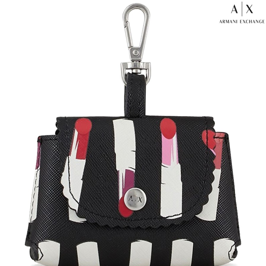 Accessoires Pour Dames échange Armani | Armani Exchange Pendentif Pour Sac - Mini Sac A Main Avec Rouges A Levres Fantasy Print 948465-0A849-Lipstick