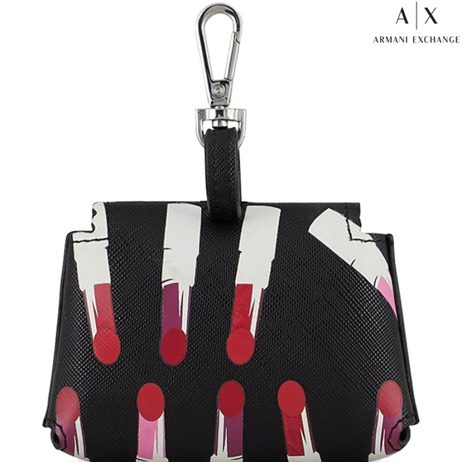 Accessoires Pour Dames échange Armani | Armani Exchange Pendentif Pour Sac - Mini Sac A Main Avec Rouges A Levres Fantasy Print 948465-0A849-Lipstick