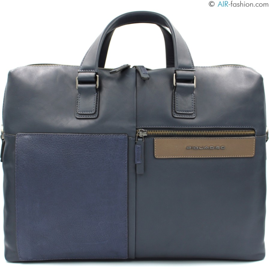 Sacs D'Affaires PIQUADRO | Piquadro Sac D'Affaires En Cuir Bleu Pour Homme Pour Ordinateur Portable Ca3339W96/Blu