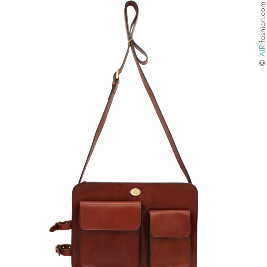 Sacs Pour Hommes Le pont | Sac De Journaliste De Style Retro The Bridge, En Cuir Toscan, Fabrique En Italie 05440901