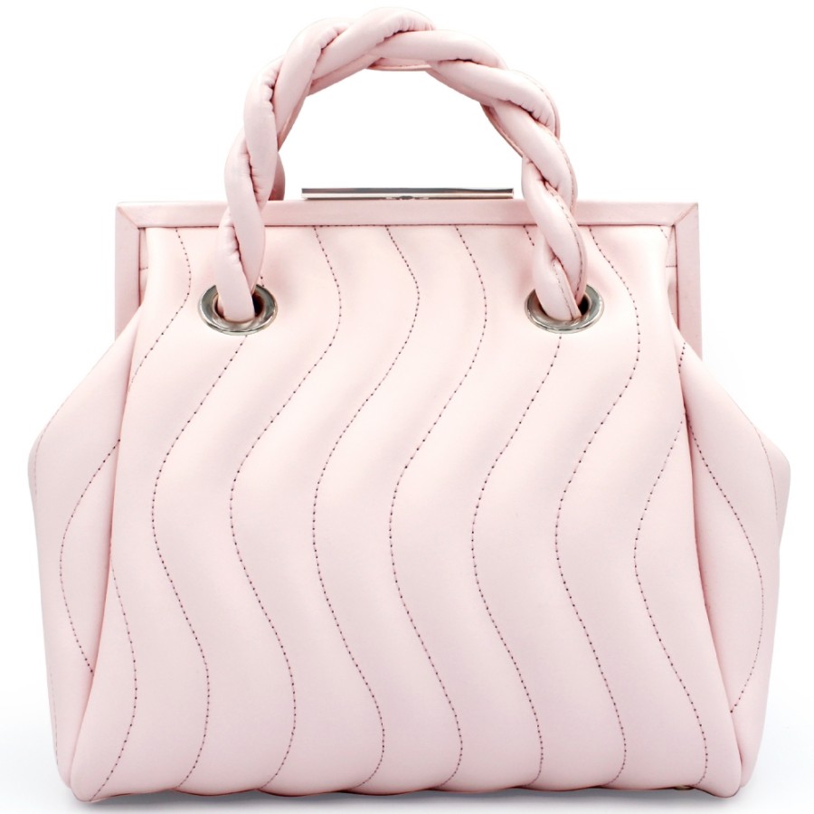 Sacs Pour Dames Blumarine | Sac De Createur Blumarine En Cuir Matelasse Rose Avec Fermeture De Style Retro B81Pwb000042032