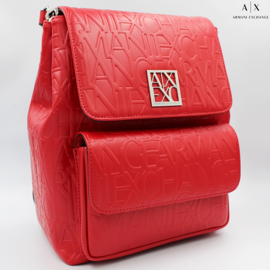 Sacs Pour Dames échange Armani | Armani Exchange Sac A Dos Elegant Rouge Mat Avec Logos En Relief 942660-Cc793-Red