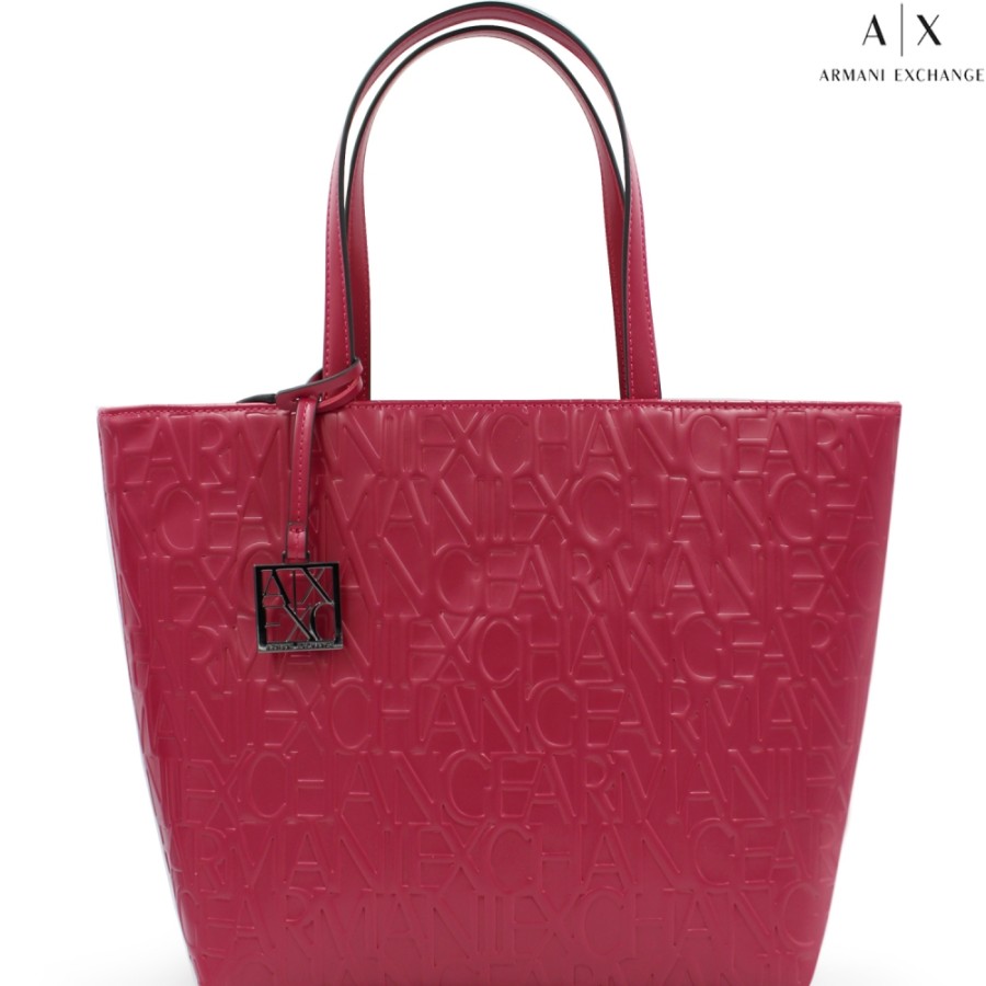 Sacs Pour Dames échange Armani | Armani Exchange Sac Fourre-Tout Avec Logos En Relief Couleur Framboise 942650Cc793122175