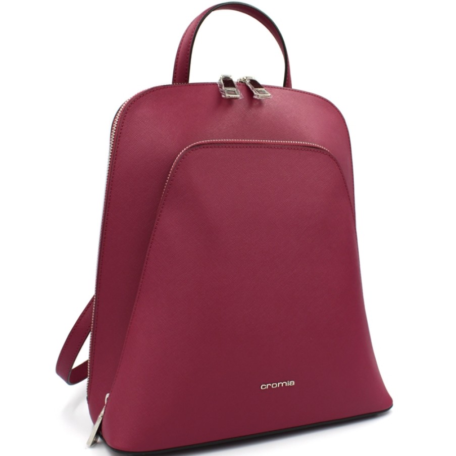 Sacs Pour Dames Cromie | Cromia Elegant Sac A Dos Decontracte En Cuir Bordeaux Fabrique En Italie 1404319