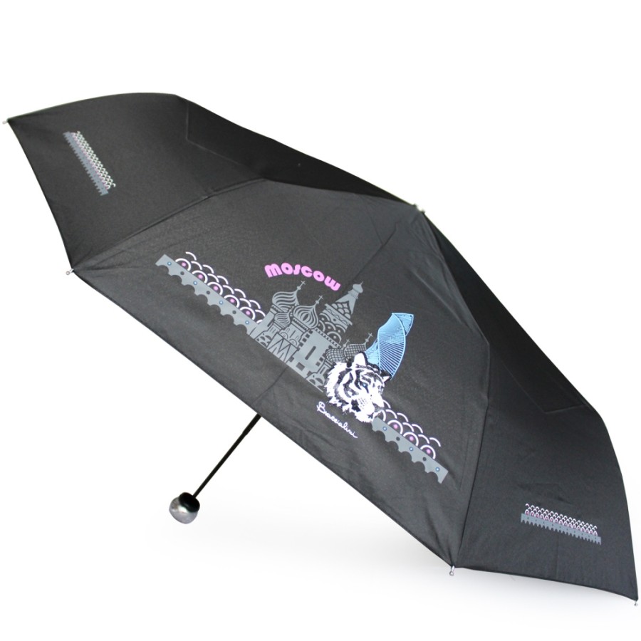 Accessoires Pour Dames Braccialini | Parapluie Noir Pour Femme Braccialini, Avec Theme Fantaisie De Moscou Bc859-Moscou