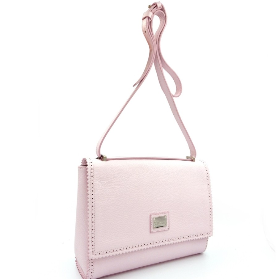 Sacs Pour Dames Blumarine | Sac A Bandouliere En Cuir Rose Blumarine Designer Avec Rabat Fabrique En Italie B81Pwb410022050