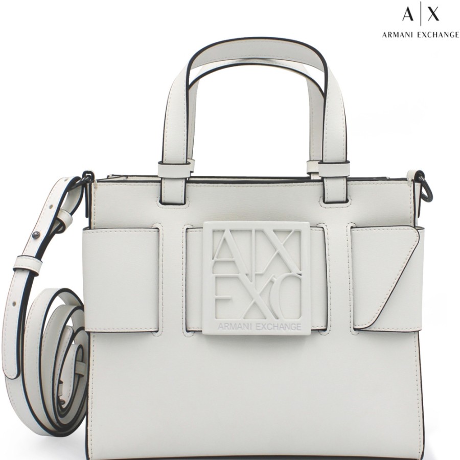 Sacs Pour Dames échange Armani | Armani Exchange Petit Sac Fourre-Tout Elegant Blanc 9426900A874126410