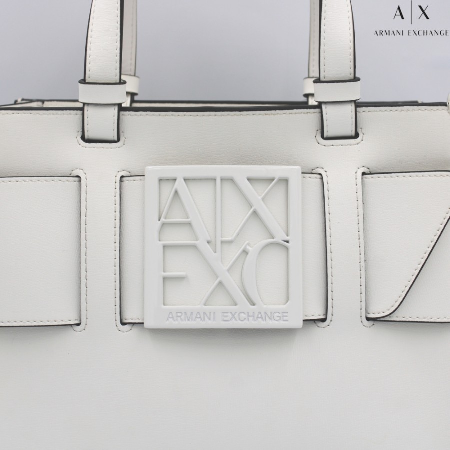 Sacs Pour Dames échange Armani | Armani Exchange Petit Sac Fourre-Tout Elegant Blanc 9426900A874126410