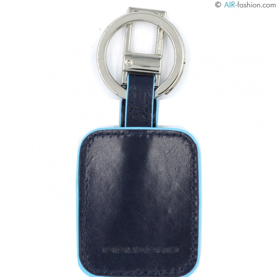 Accessoires Pour Hommes PIQUADRO | Piquadro Porte-Cles En Cuir Bleu Avec Dispositif D'Alarme Interieur Ac3954B2/T/Blu2