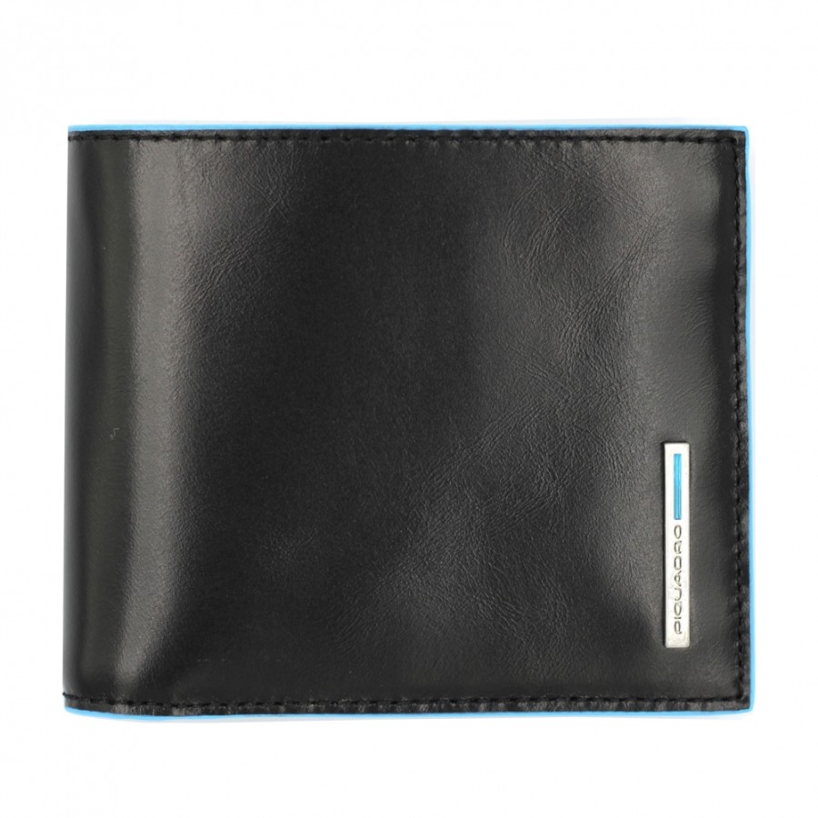 Accessoires Pour Hommes PIQUADRO | Piquadro Portefeuille Homme En Cuir Noir Avec Poche Pour Monnaie Et Protection Rfid Pu4188B2R/N