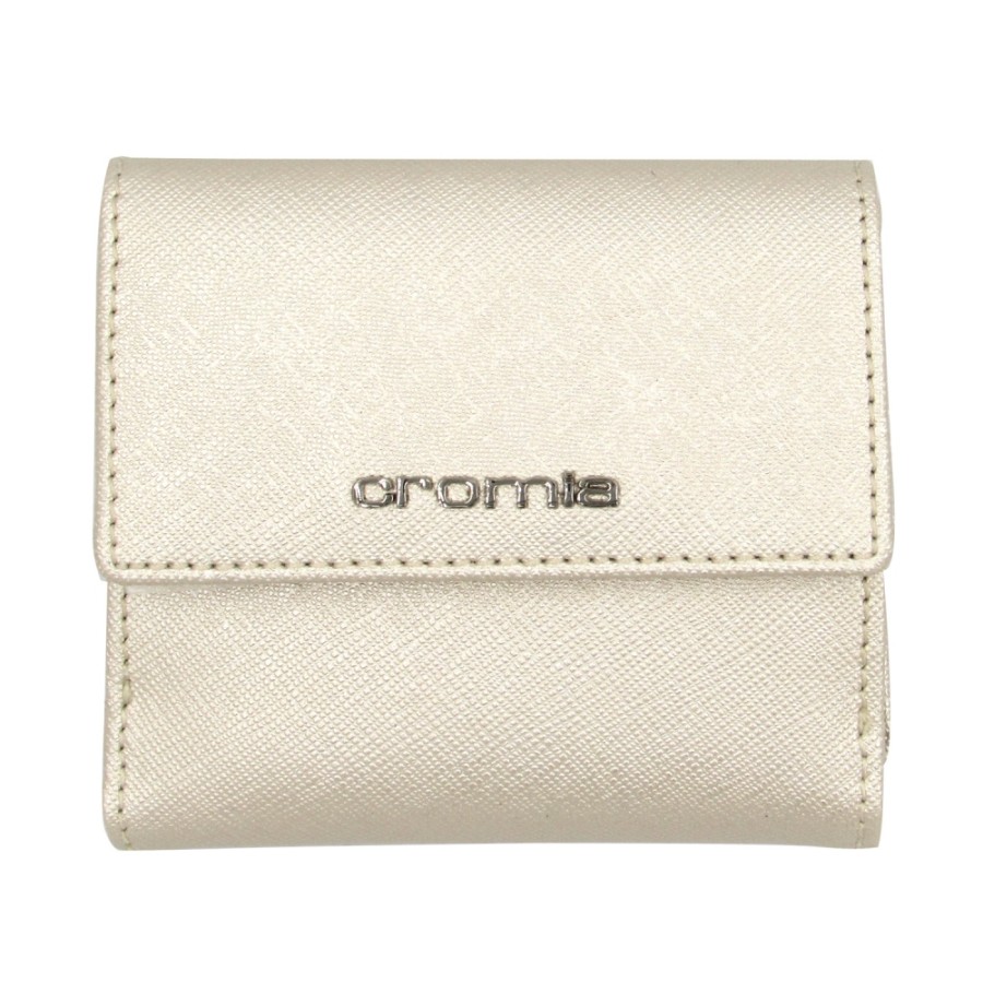 Accessoires Pour Dames CROMIA | Cromia Mini Portefeuille En Cuir Perle Pour Femme Avec Poche Pour Monnaie Fabrique En Italie 26B0633 Perl