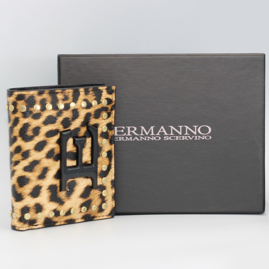 Accessoires Pour Dames ERMANNO Ermanno Scervino | Ermanno Ermanno Scervino Petit Portefeuille Femme Avec Motif Leopard A Pois, Avec Poche Pour La Monnaie 12600273