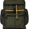 Sacs Pour Hommes BRIC'S PAR | Sac A Dos Bric'S By Sport Style En Nylon Olive Et Noir Avec Lumiere Led B3Y04495.078