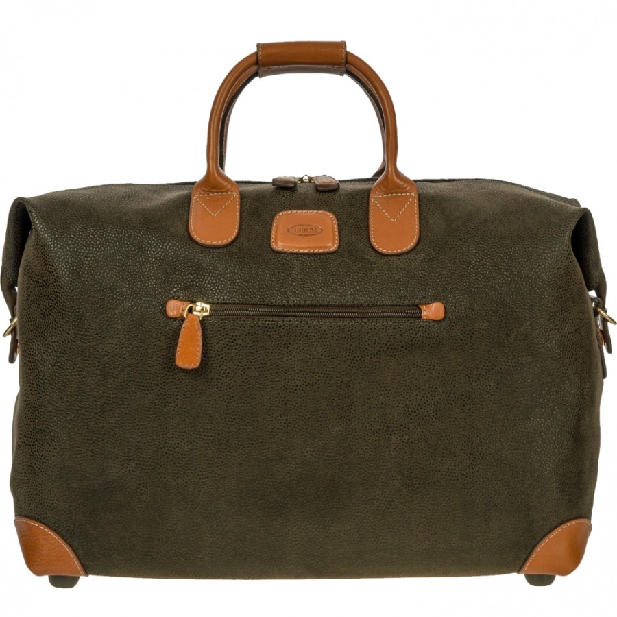 Bagages : Sacs De Voyage Et Valises LES BRIC | Bric'S Life Sac De Sport/Sac De Voyage En Tissu Et Cuir Resistant, Couleur Olive, M Blf20203.378