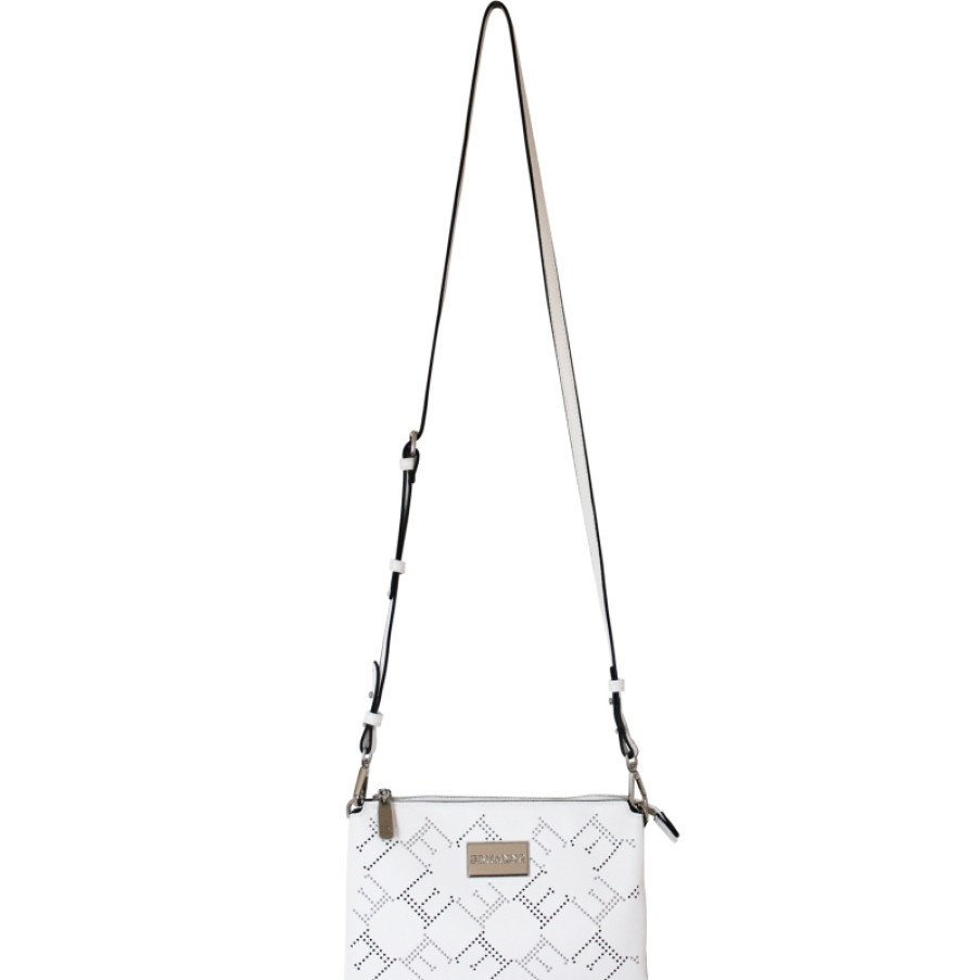 Sacs Pour Dames ERMANNO Ermanno Scervino | Ermanno Ermanno Scervino Pochette Blanche Avec Bandouliere Amovible, Decoree De Rivets 12400975