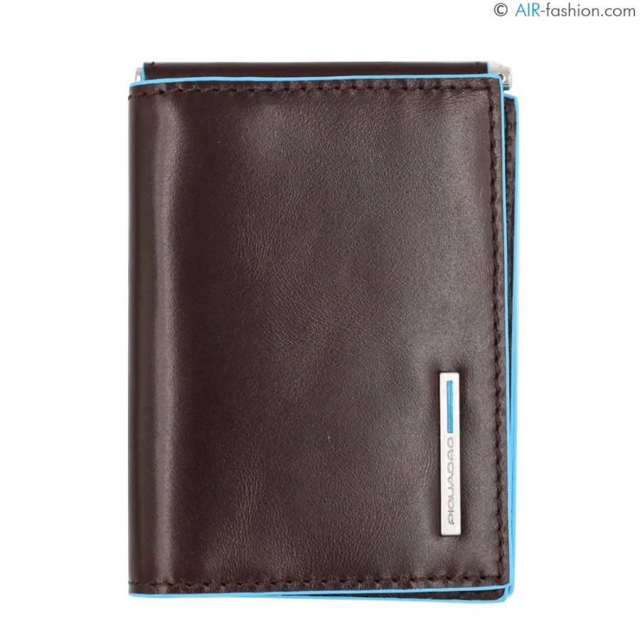 Accessoires Pour Hommes PIQUADRO | Portefeuille En Cuir Marron Pour Hommes Piquadro Pour Cartes De Credit Avec Pince A Billets Pu3890B2-Mo