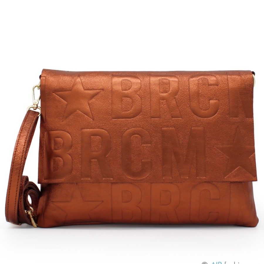 Sacs Pour Dames M*BRC | M*Brc Maxi-Clutch Sac A Bandouliere En Cuir Couleur Bronze F260_Bronzo