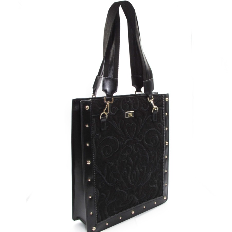 Sacs Pour Dames CLASSE Cavalli | Sac Fourre-Tout Noir Cavalli Class Avec Broderie Ornementale C83Pwcrh0062999