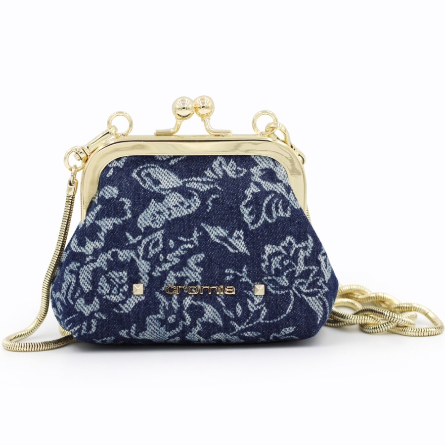 Sacs Pour Dames Cromie | Sac A Main / Pochette Cromia De Style Vintage, En Tissu Jacquard Bleu 2600260