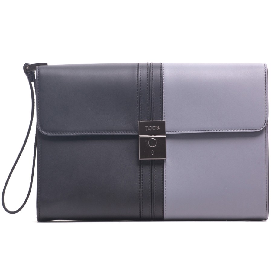 Sacs Pour Hommes TOD'S | Tod'S Mini Sac A Main De Luxe Pour Hommes En Cuir Gris Et Noir Xamlesda401Top1972