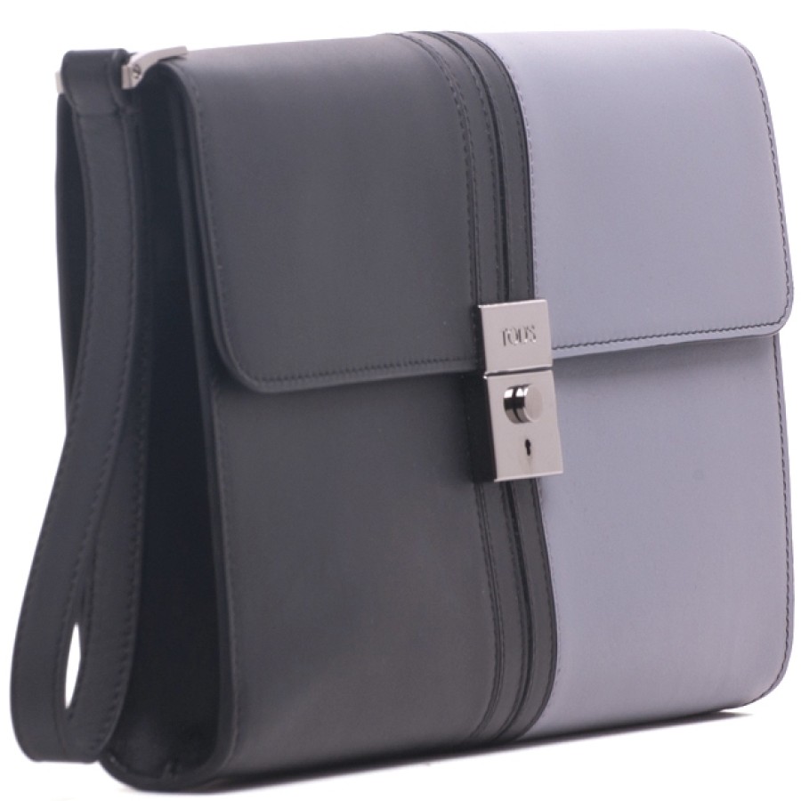 Sacs Pour Hommes TOD'S | Tod'S Mini Sac A Main De Luxe Pour Hommes En Cuir Gris Et Noir Xamlesda401Top1972