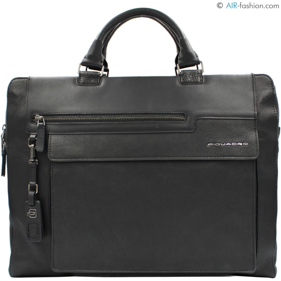 Sacs D'Affaires PIQUADRO | Piquadro Sac D'Affaires En Cuir Noir Pour Homme Pour Ordinateur Portable 15,6 Ca3347W95/N