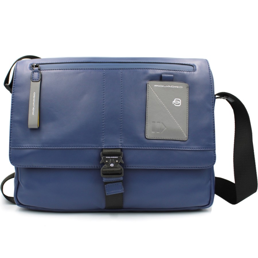 Sacs Pour Hommes PIQUADRO | Piquadro Sac Messager En Cuir Bleu Pour Homme Avec Poches Pour Ordinateur Portable Et Ipad Ca4639W97/Blu