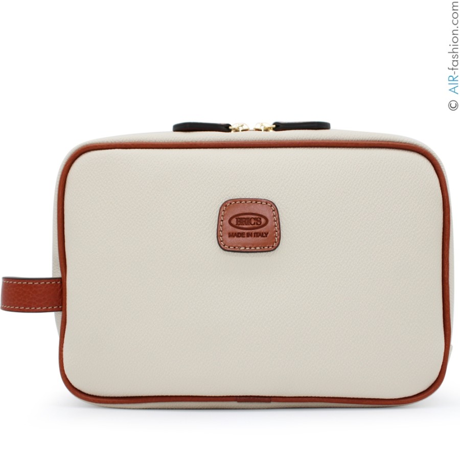 Bagages : Sacs De Voyage Et Valises LES BRIC | Bric'S Firenze Beauty Case - Porte-Monnaie De Voyage En Materiau Resistant Couleur Creme Bbj00601.014