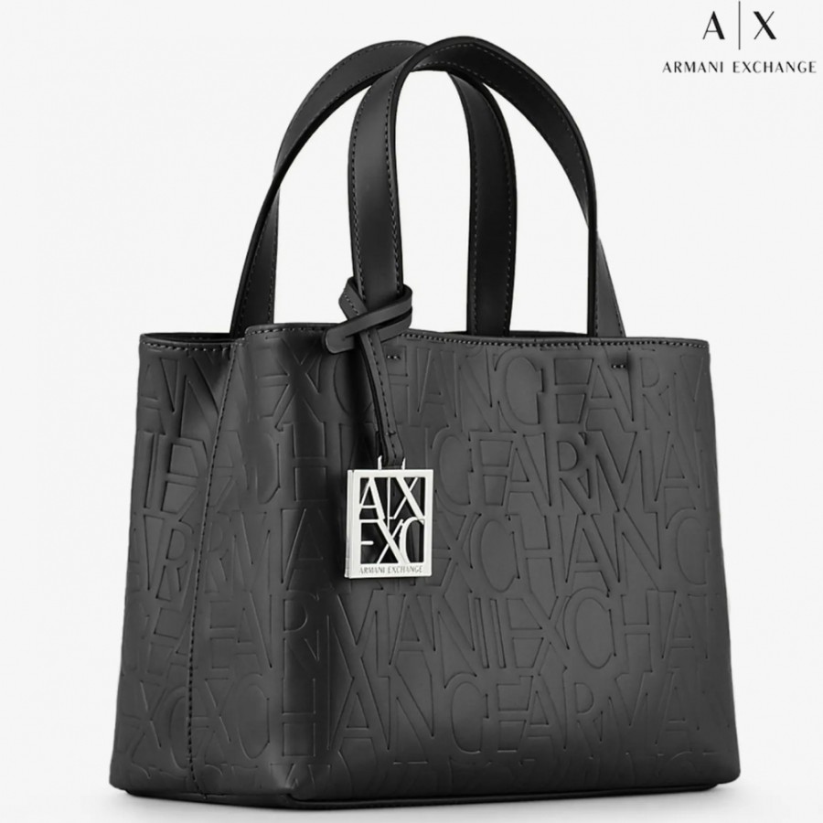 Sacs Pour Dames échange Armani | Armani Exchange Petit Sac Fourre-Tout Avec Logos En Relief, Noir 942647Cc793100020