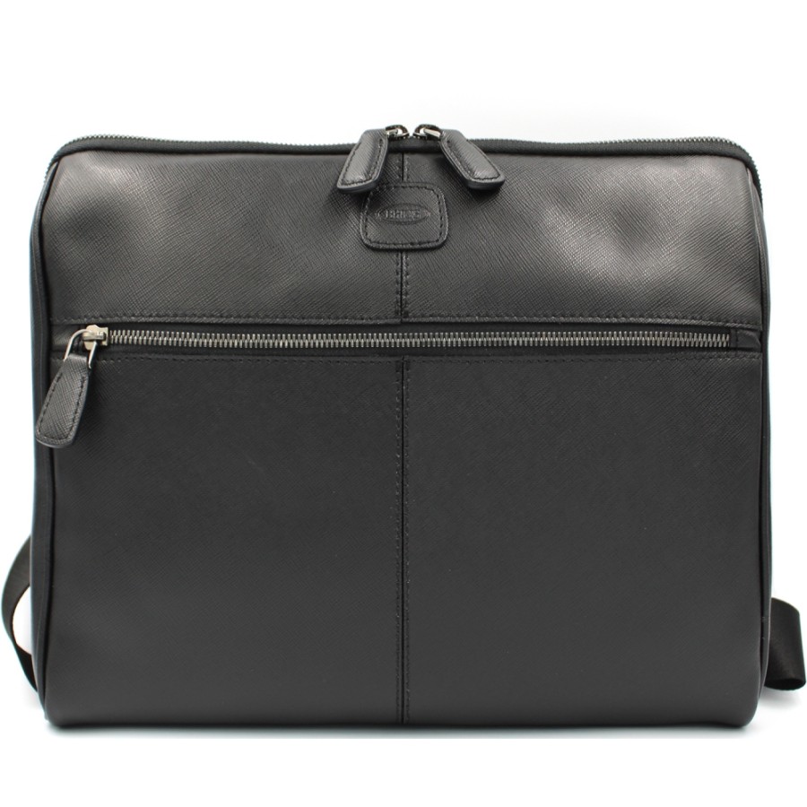 Sacs Pour Hommes LES BRIC | Bric'S Sac A Bandouliere En Cuir Noir Pour Hommes Pour Ipad Et Mini Ordinateur Portable Brh04657.001