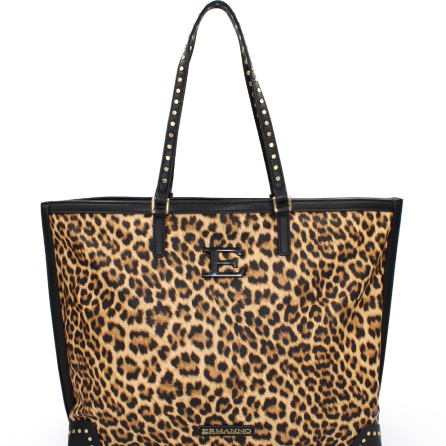 Sacs Pour Dames ERMANNO Ermanno Scervino | Ermanno Ermanno Scervino Maxi Shopper Avec Motif Leopard A Pois 12401273