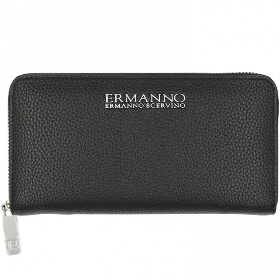 Accessoires Pour Dames ERMANNO Ermanno Scervino | Ermanno Ermanno Scervino Portefeuille Zippe Noir Pour Femme 12600211