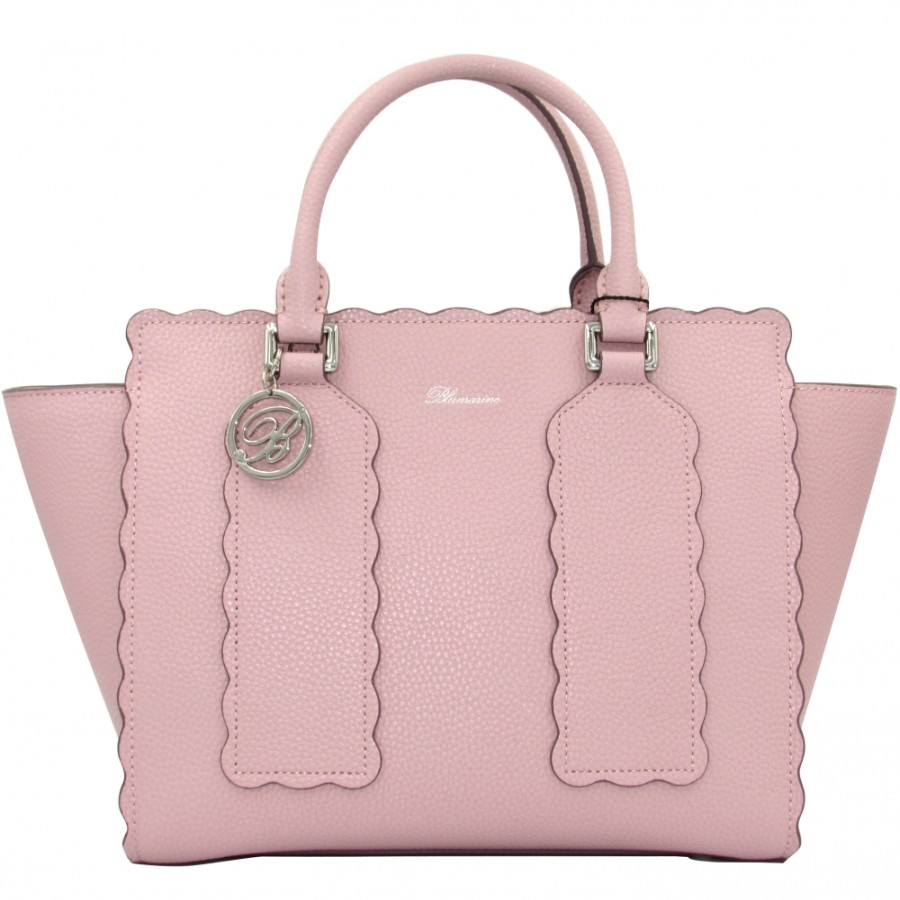 Sacs Pour Dames Blumarine | Sac + Portefeuille En Cuir Rose Blumarine De Style Belle Epoque Avec Decor De Vague B83Pwb76004205C