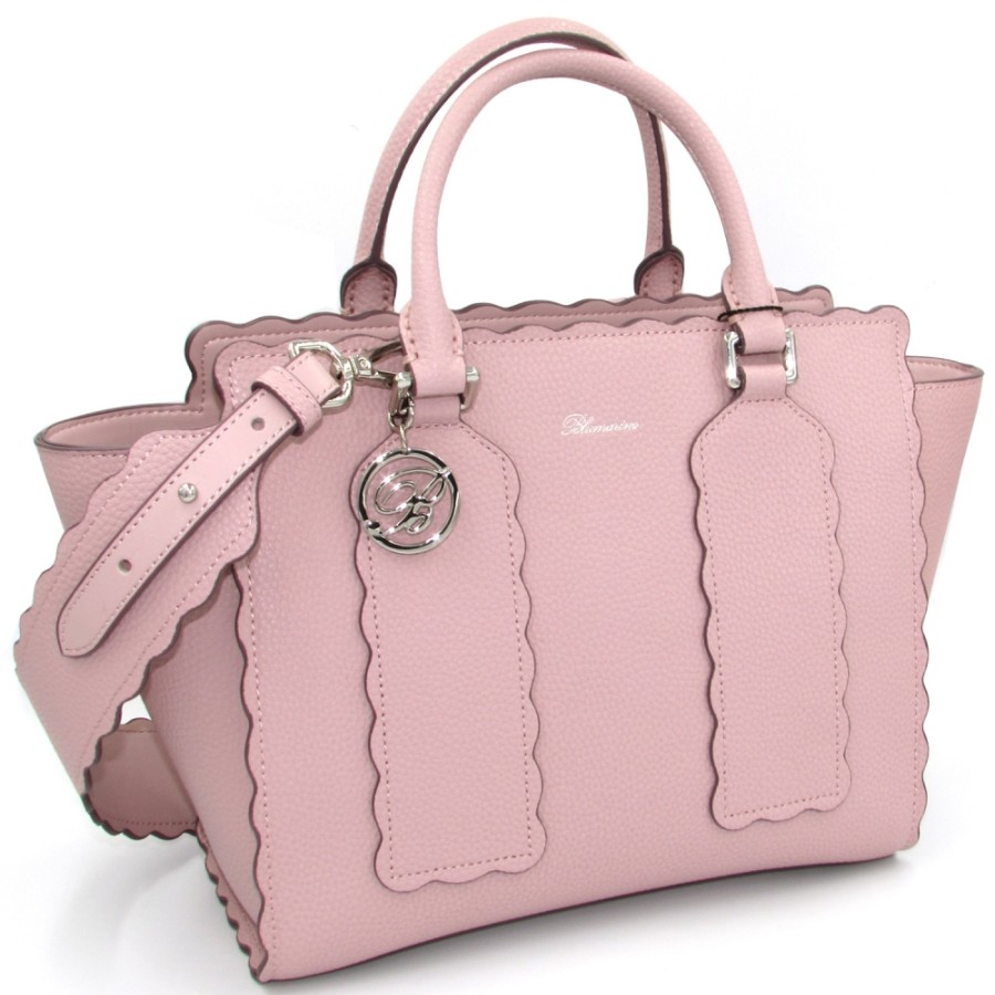 Sacs Pour Dames Blumarine | Sac + Portefeuille En Cuir Rose Blumarine De Style Belle Epoque Avec Decor De Vague B83Pwb76004205C