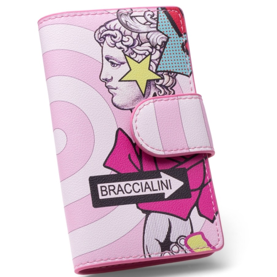 Accessoires Pour Dames Braccialini | Etui A Cles Rose Braccialini Avec Impression Coloree B13801