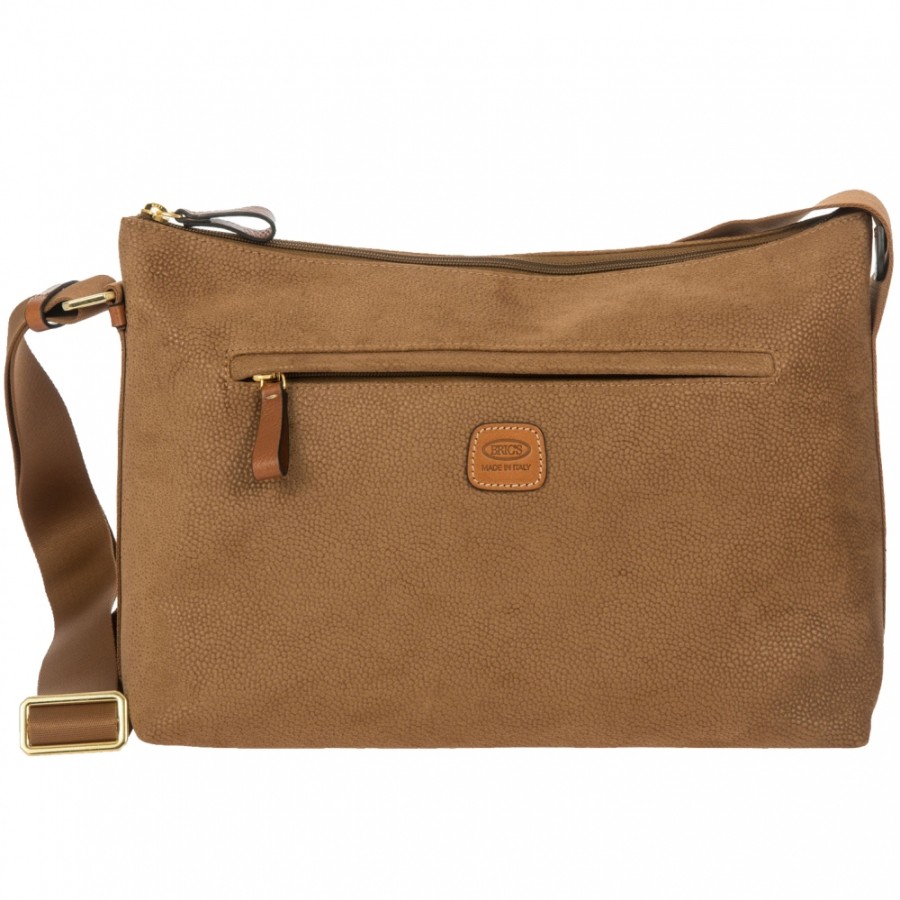 Sacs Pour Dames LES BRIC | Bric'S Life Sac A Bandouliere En Tissu Anti-Taches, Couleur Camel, Fabrique En Italie Blf05801.216