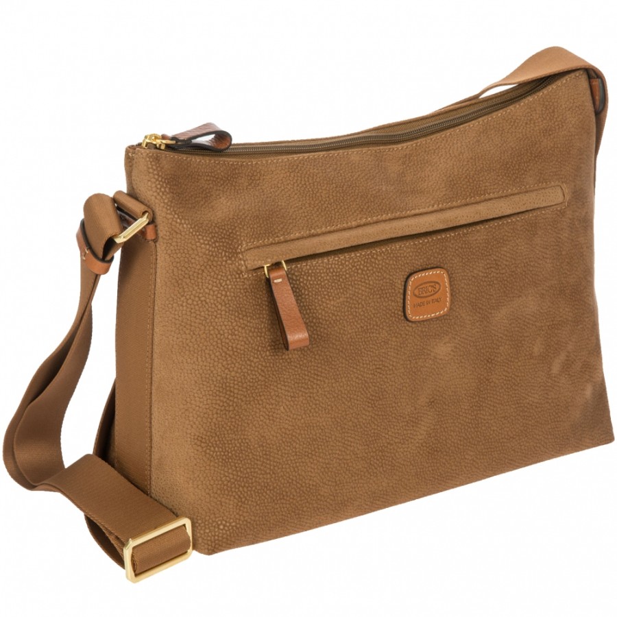 Sacs Pour Dames LES BRIC | Bric'S Life Sac A Bandouliere En Tissu Anti-Taches, Couleur Camel, Fabrique En Italie Blf05801.216