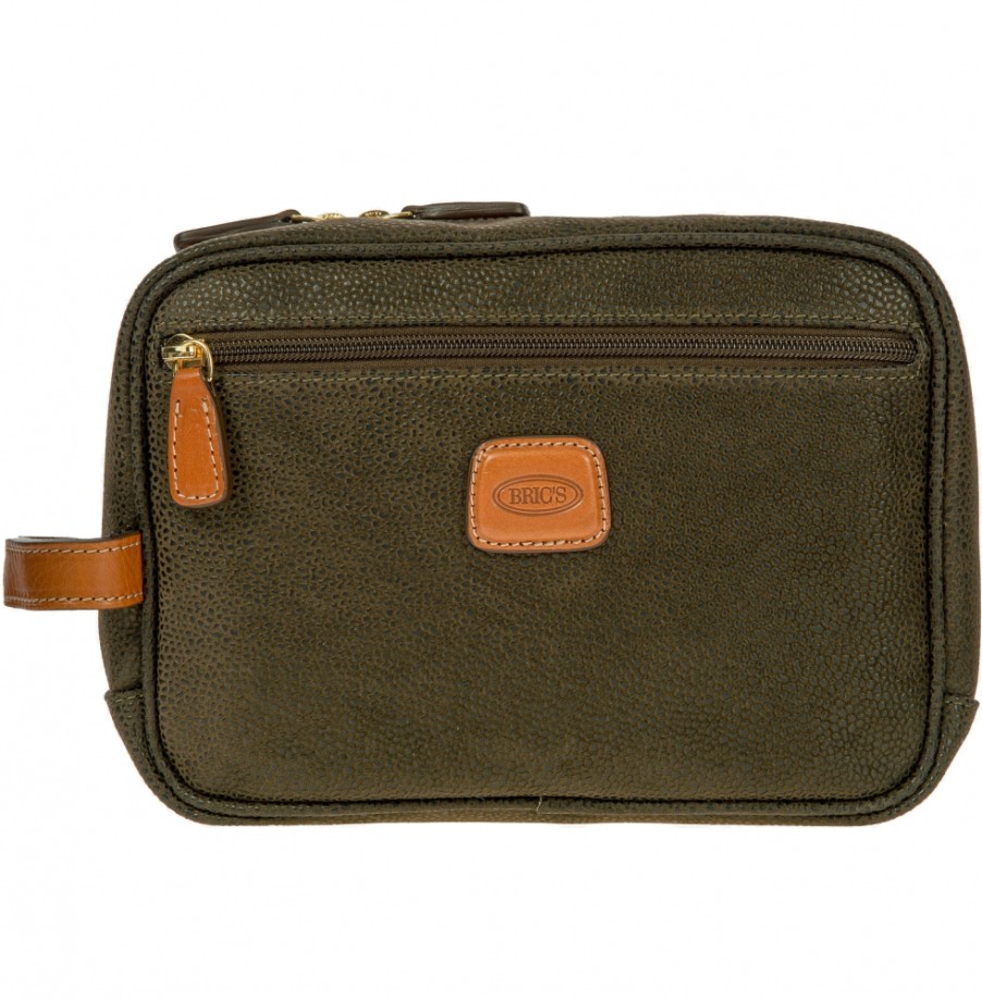 Bagages : Sacs De Voyage Et Valises LES BRIC | Bric'S Life Beauty-Case Trousse A Cosmetiques De Voyage, Couleur Marron Olive Blf00601.378