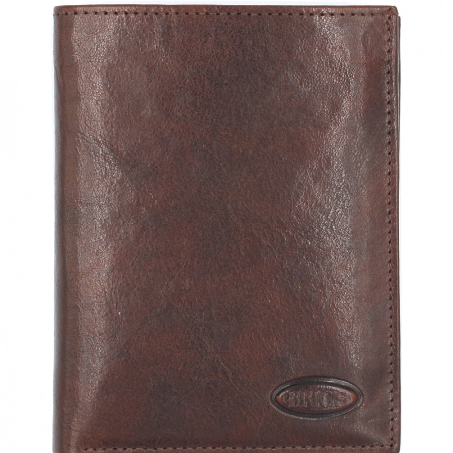 Accessoires Pour Hommes LES BRIC | Bric'S Portefeuille Vertical Pour Homme En Cuir Marron Au Tannage Vegetal Bh109204.002