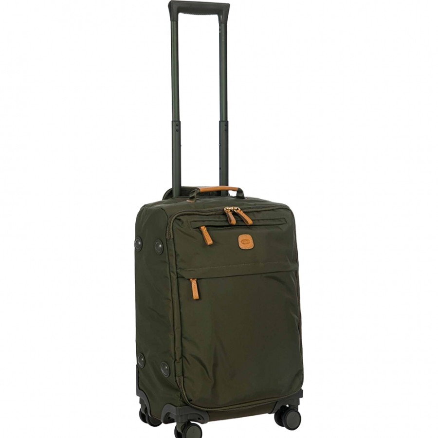 Bagages : Sacs De Voyage Et Valises LES BRIC | Valise Cabine Spinner Bric'S X-Collection En Nylon Vert Olive, Petite 55 Cm / 21,7 Bxl58117.078